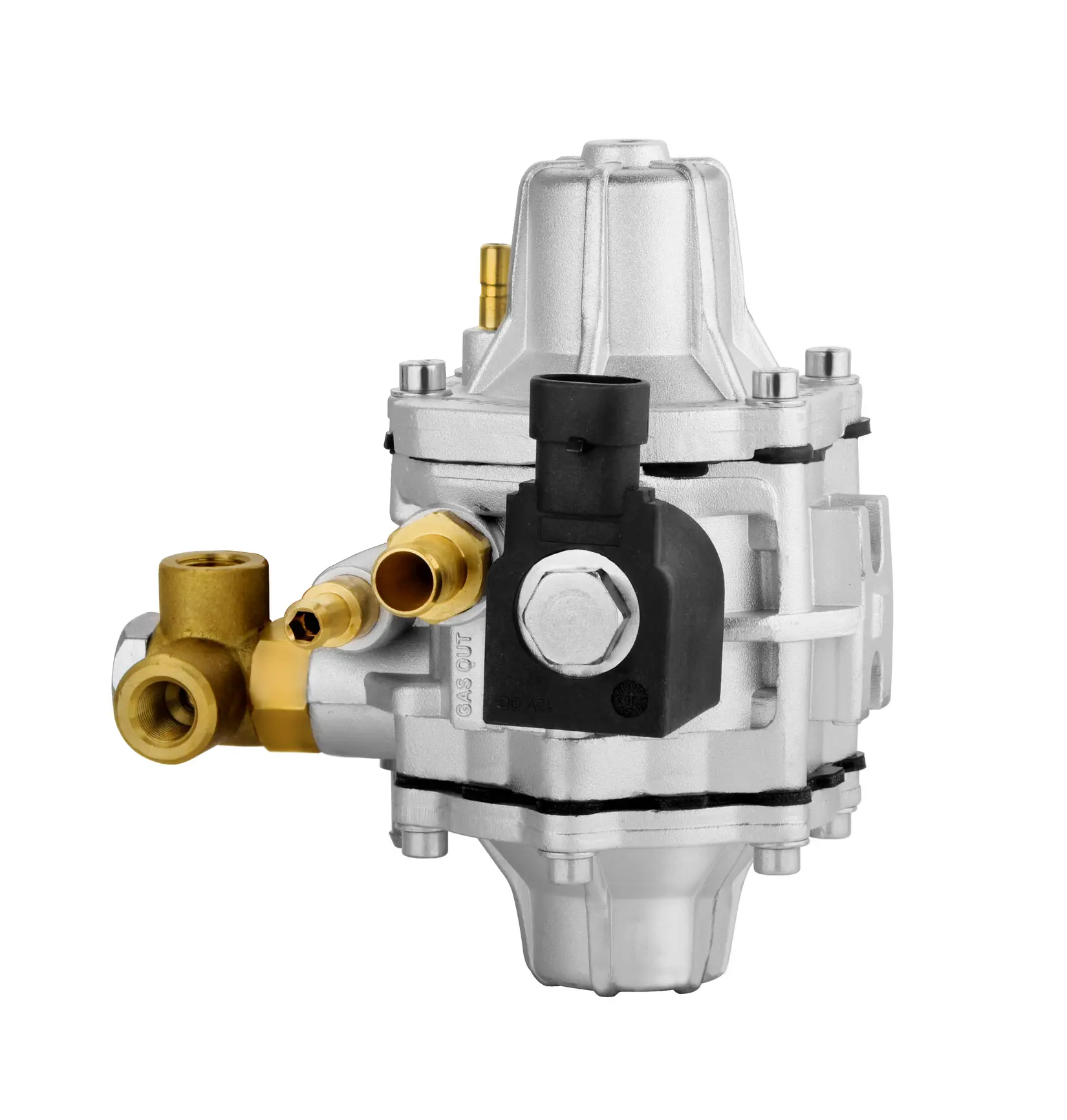 MIJO SR09 CNG two-stage reducer with black low-pressure solenoid